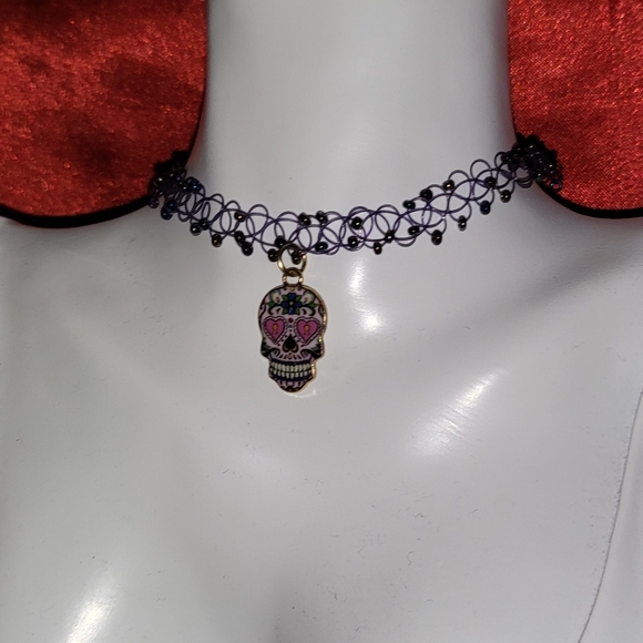 Skull Charm Choker necklace - Picture 3 of 4